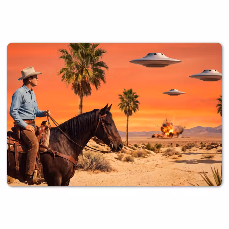Tischset - 6 Stück - Cowboy – Pferd – Wüste - Cowboy - Paard - Woestijn Placemat vinyl groot