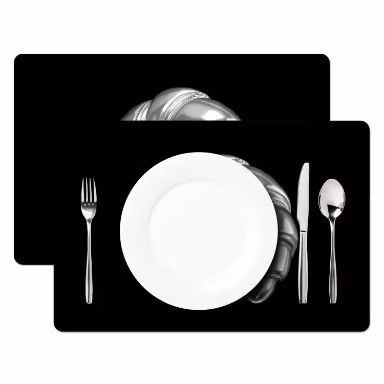 Croissant - Metaal - Zilver Placemat vinyl groot -zzsfeer2_Kitchenyeah-website
