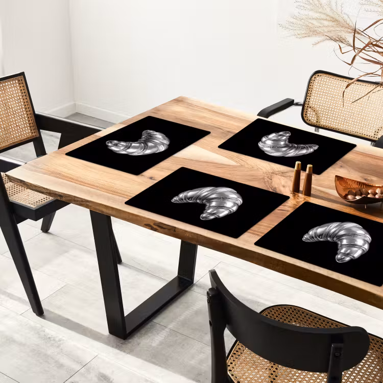 Croissant - Metaal - Zilver Placemat vinyl groot -zzsfeer4_Kitchenyeah-website