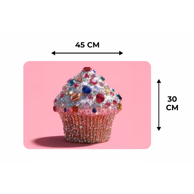 Cupcake - Kleurrijk - Edelstenen Placemat vinyl groot -specs
