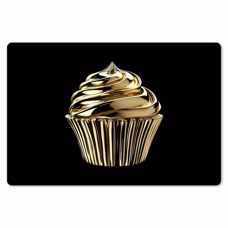 Cupcake - Eten - Goud - Zwart Placemat vinyl groot -zzsfeer1_Kitchenyeah-website
