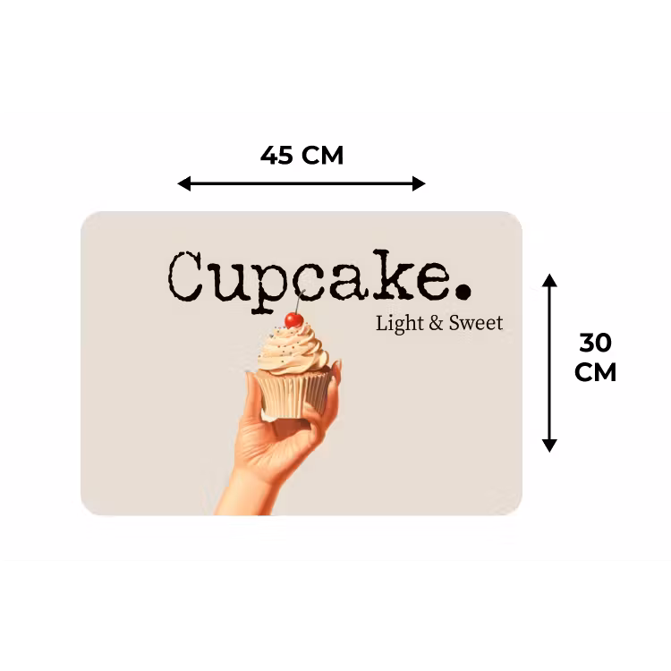 Cupcake - Zoet - Kers Placemat vinyl groot -specs