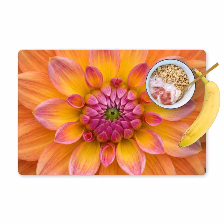 Dahlia - Bloem - Oranje Placemat vinyl groot -zzzproduct_Kitchenyeah-website