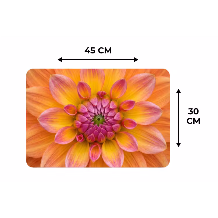 Dahlia - Bloem - Oranje Placemat vinyl groot -specs
