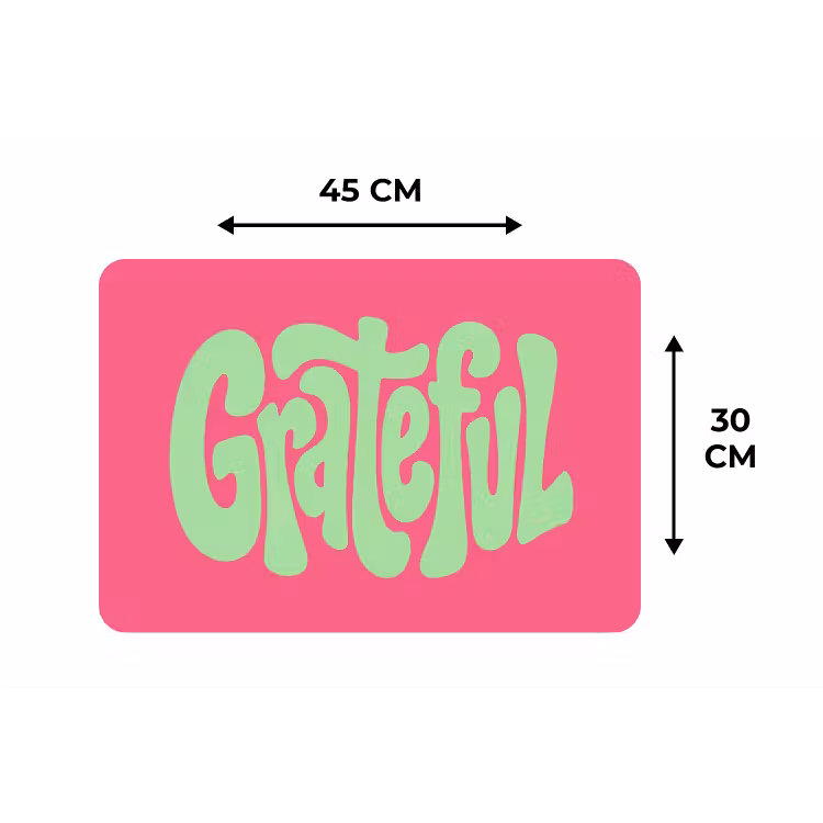 Grateful - Groen - Grafisch - Vloeiend Placemat vinyl groot -specs