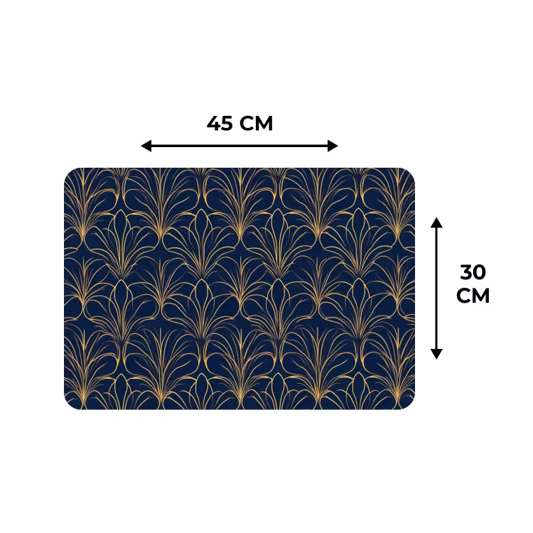 Deco - Waaier - Blauw Placemat vinyl groot 368 -specs