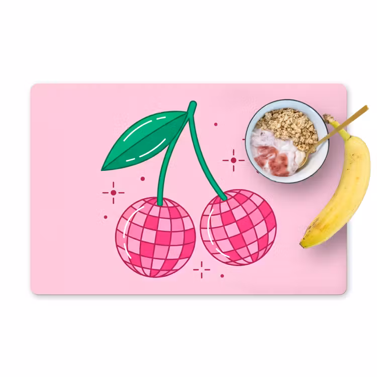 Decoratie - Disco-bal - Feest - Roze Placemat vinyl groot -zzzproduct_Kitchenyeah-website