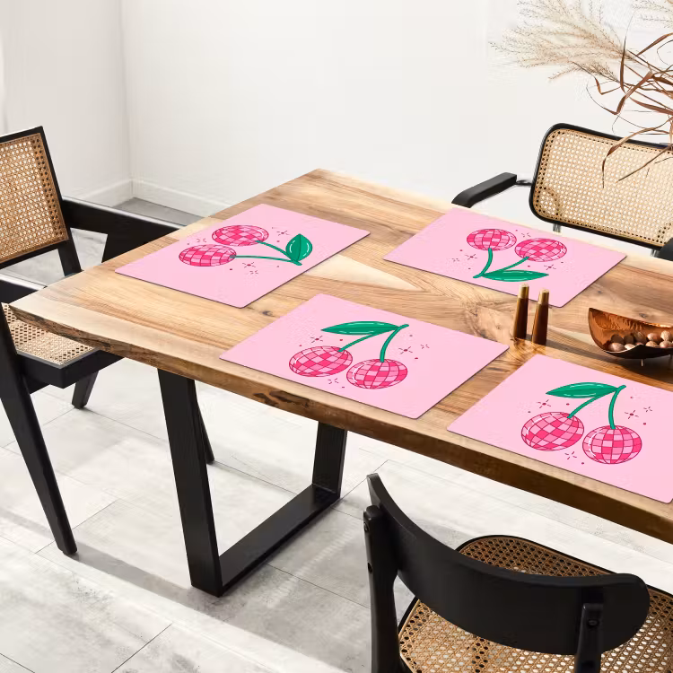 Decoratie - Disco-bal - Feest - Roze Placemat vinyl groot -zzsfeer4_Kitchenyeah-website