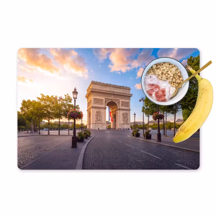 Monument - Parijs - Zonsondergang - Architectuur - Goud Placemat vinyl groot -zzzproduct_Kitchenyeah-website