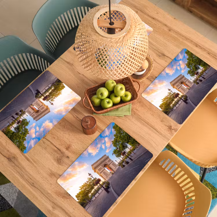 Monument - Parijs - Zonsondergang - Architectuur - Goud Placemat vinyl groot -zzsfeer5_Kitchenyeah-website