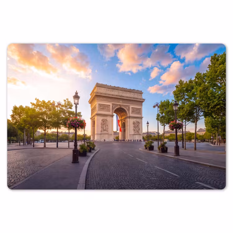 Monument - Parijs - Zonsondergang - Architectuur - Goud Placemat vinyl groot -zzsfeer1_Kitchenyeah-website