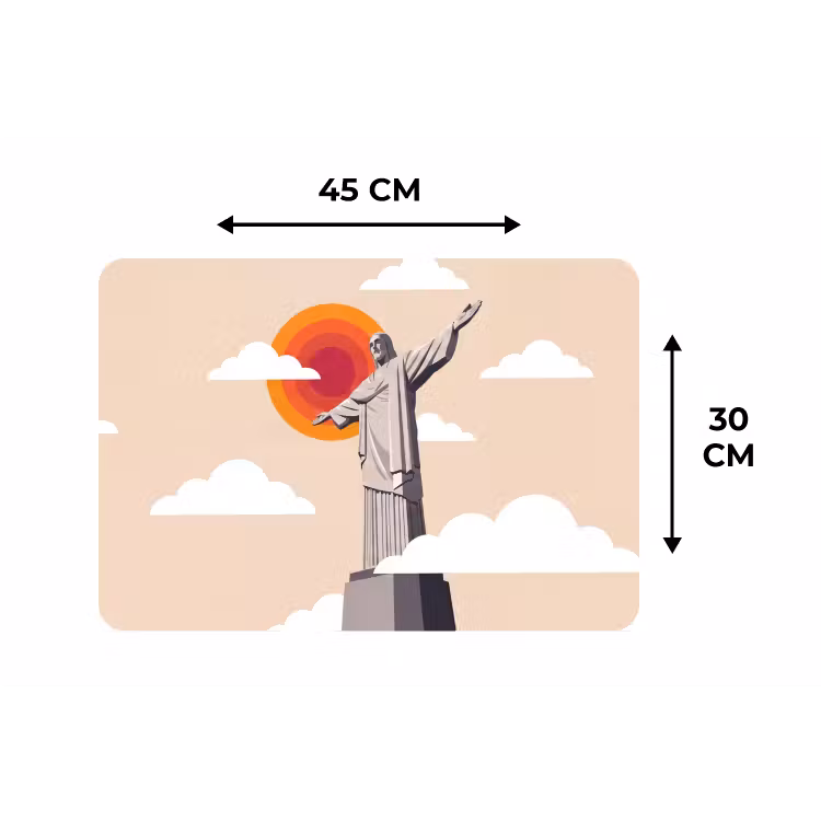 Monument - Stad - Zonsondergang - Minimalistisch - Oranje Placemat vinyl groot -specs