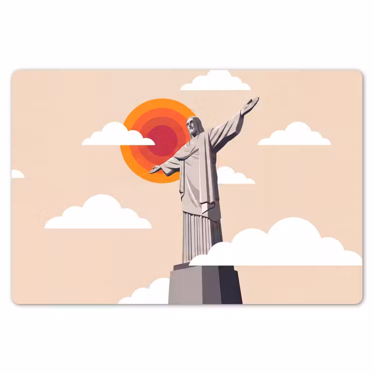 Monument - Stad - Zonsondergang - Minimalistisch - Oranje Placemat vinyl groot -zzsfeer1_Kitchenyeah-website