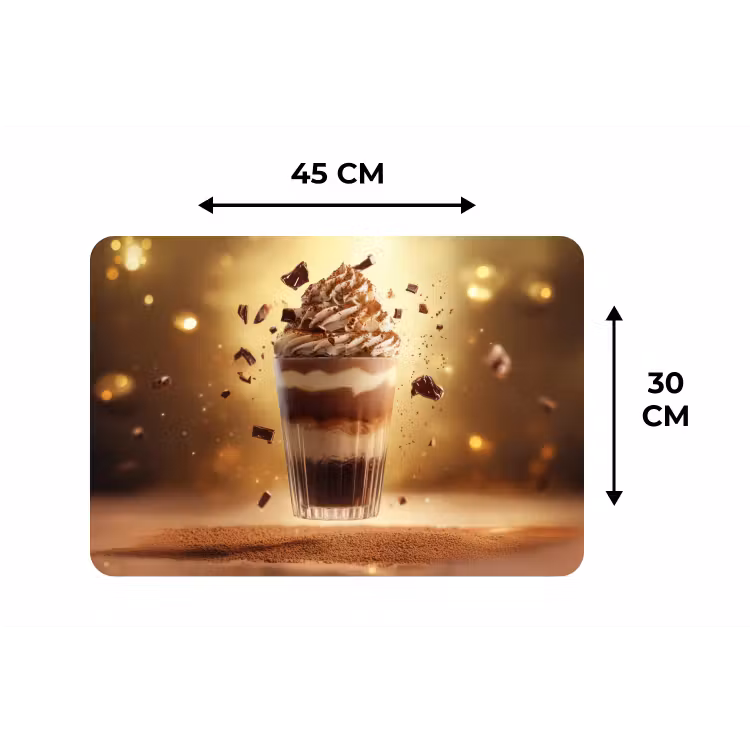 Dessert - Chocolade - Zoet - Eten Placemat vinyl groot -specs