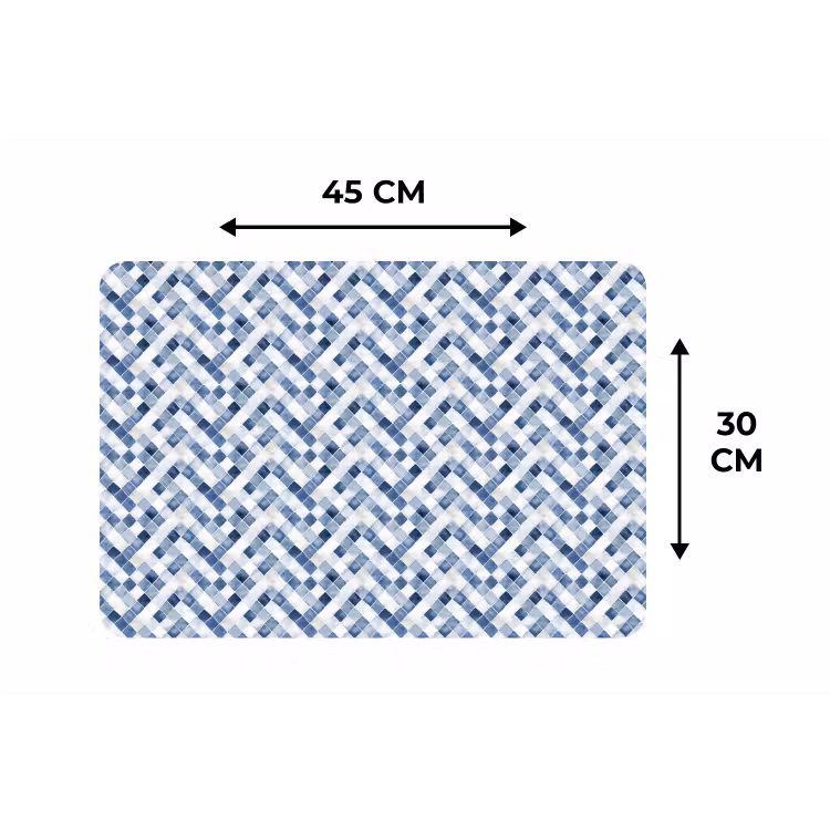 Diamant - Patroon - Blauw - Wit Placemat vinyl groot 368 -specs