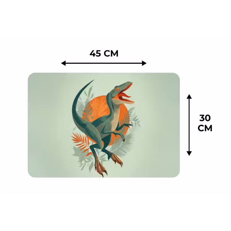 Dino - Bladeren - Grafisch - Groen Placemat vinyl groot -specs