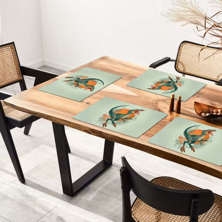 Dino - Bladeren - Grafisch - Groen Placemat vinyl groot -zzsfeer4_Kitchenyeah-website