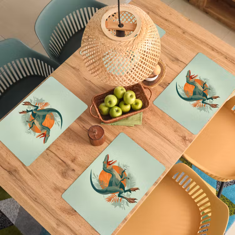 Dino - Bladeren - Grafisch - Groen Placemat vinyl groot -zzsfeer5_Kitchenyeah-website