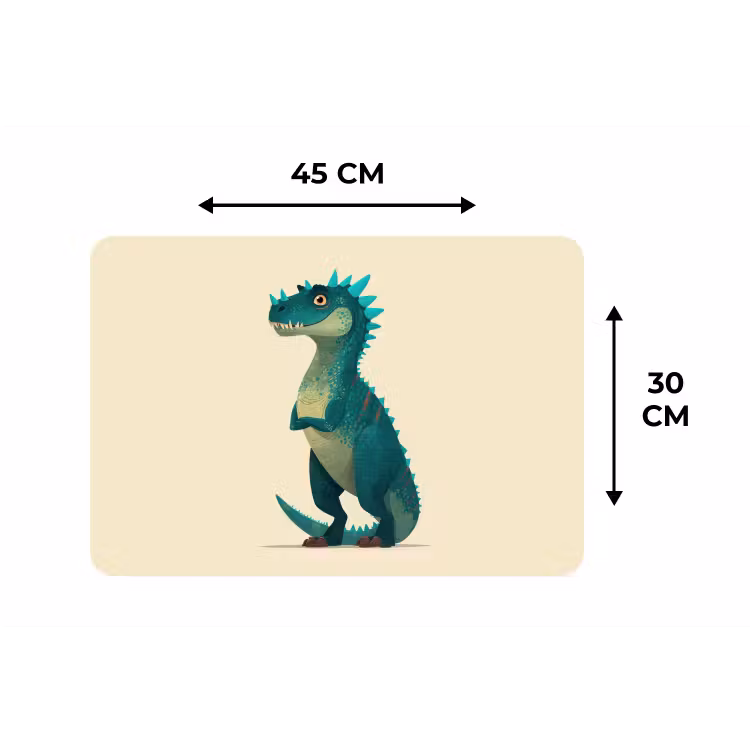 Dinosaurus - Turquoise - Stekels Placemat vinyl groot -specs