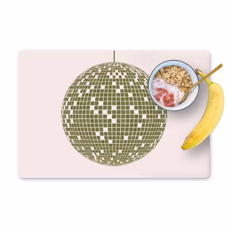 Disco - Bal - Groen - Abstract - Modern Placemat vinyl groot -zzzproduct_Kitchenyeah-website