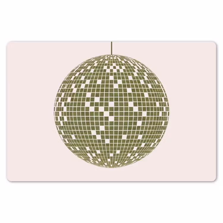 Disco - Bal - Groen - Abstract - Modern Placemat vinyl groot -zzsfeer1_Kitchenyeah-website