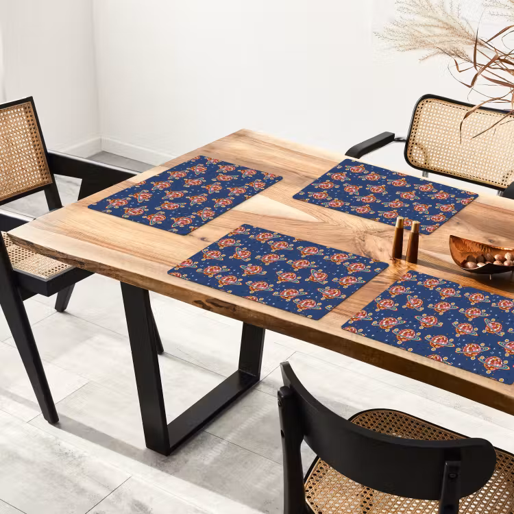 Disco - Blauw - Patroon Placemat vinyl groot 368 -zzsfeer4_Kitchenyeah-website