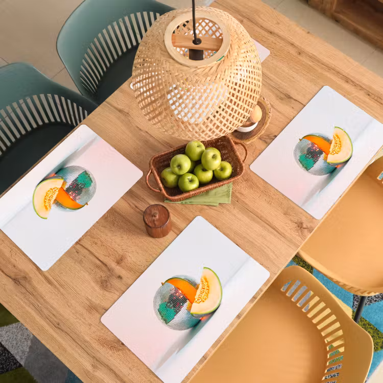Disco - Discobal - Meloen - Pastel Placemat vinyl groot -zzsfeer5_Kitchenyeah-website