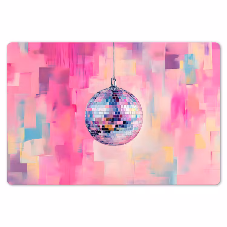 Discobal - Pink - Verf Placemat vinyl groot -zzsfeer1_Kitchenyeah-website