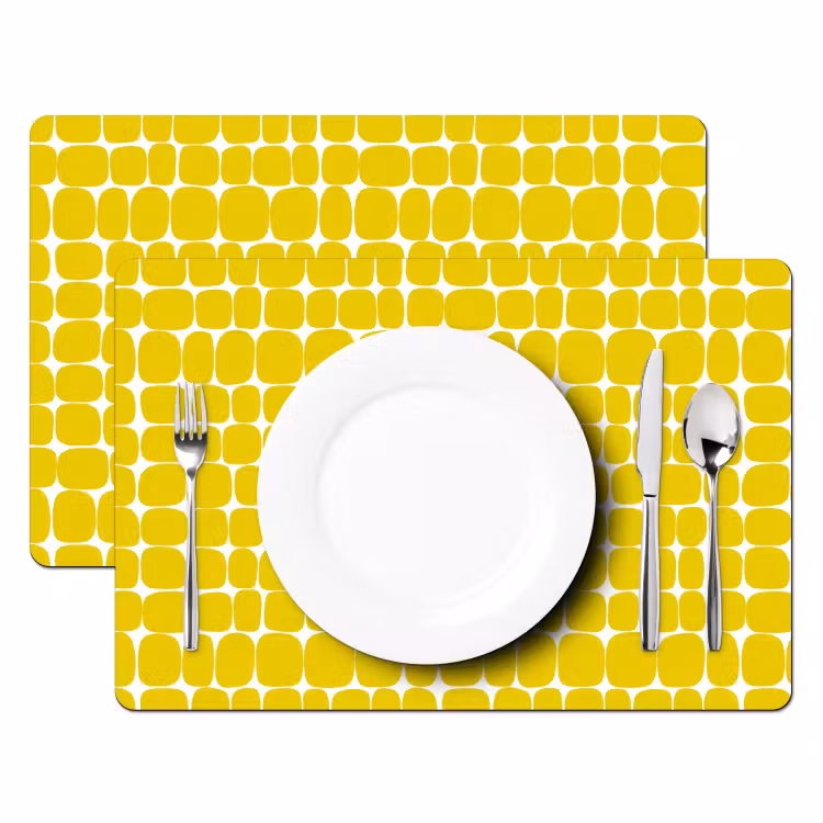Stippen - Modern - Geel Placemat vinyl groot 368 -zzsfeer2_Kitchenyeah-website