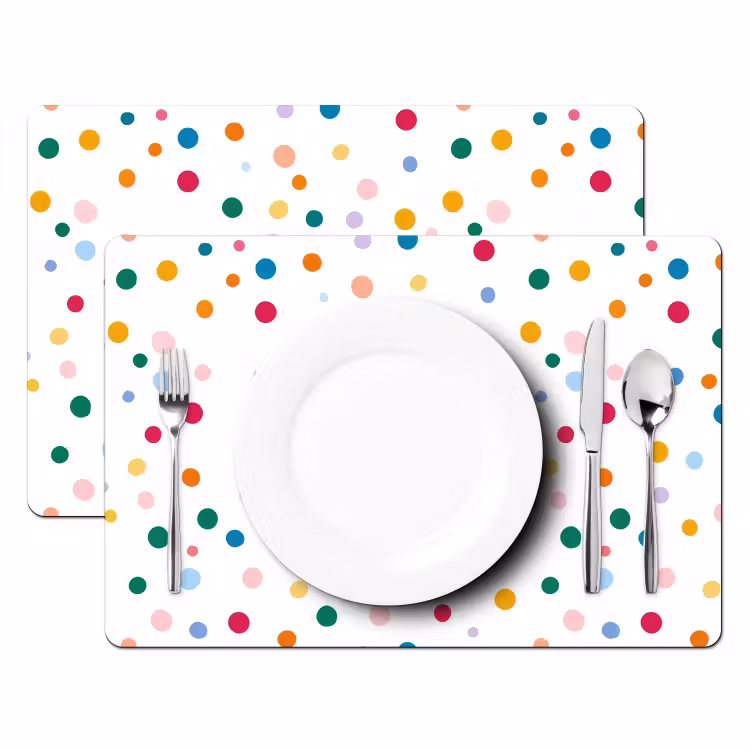 Stippen - Speels - Kleurrijk Placemat vinyl groot 368 -zzsfeer2_Kitchenyeah-website
