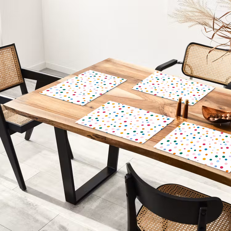Stippen - Speels - Kleurrijk Placemat vinyl groot 368 -zzsfeer4_Kitchenyeah-website