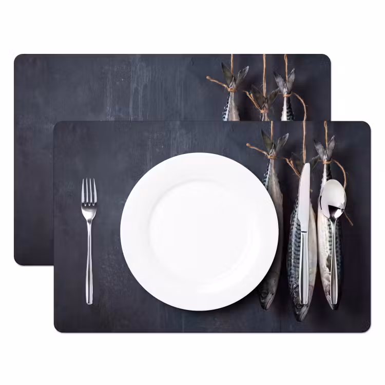 Tischset - 6 Stück - Drei Fische – Seil - Drie vissen - Touw Placemat vinyl groot