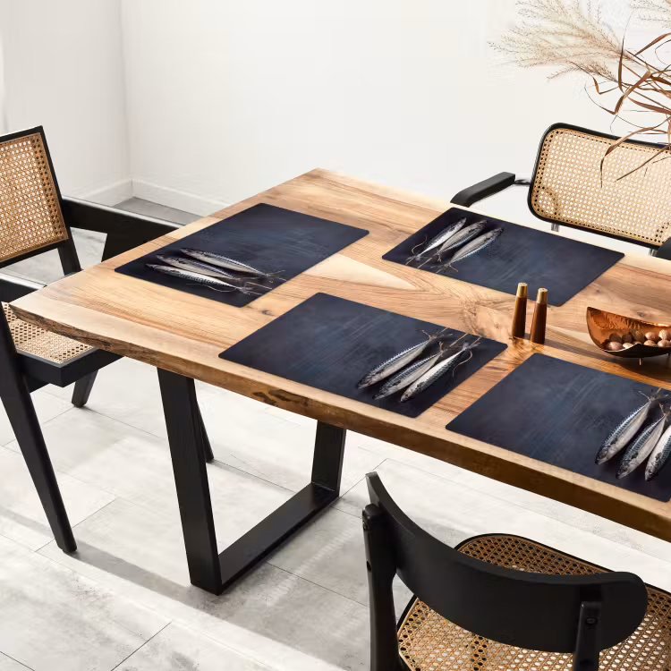 Tischset - 6 Stück - Drei Fische – Seil - Drie vissen - Touw Placemat vinyl groot