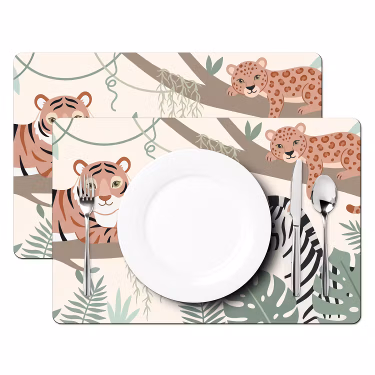 Jungle - Rustiek - Pastel Placemat vinyl groot -zzsfeer2_Kitchenyeah-website