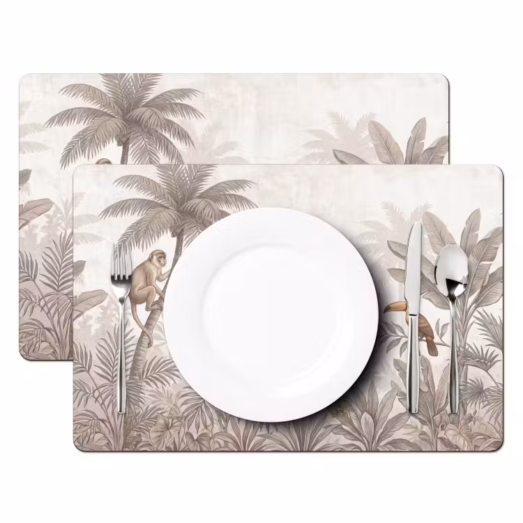 Jungle - Dieren - Palmbomen Placemat vinyl groot -zzsfeer2_Kitchenyeah-website