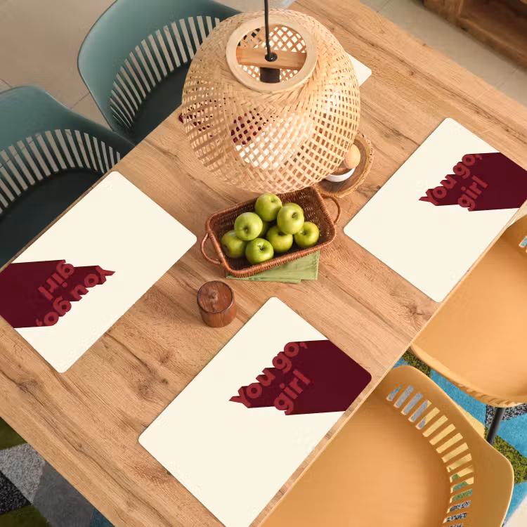 you go girl - 3D - Rood Placemat vinyl groot -zzsfeer5_Kitchenyeah-website