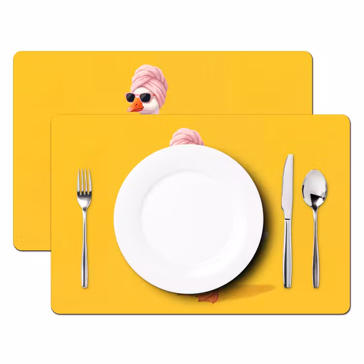 Eend - Zonnebril - Geel Placemat vinyl groot -zzsfeer2_Kitchenyeah-website