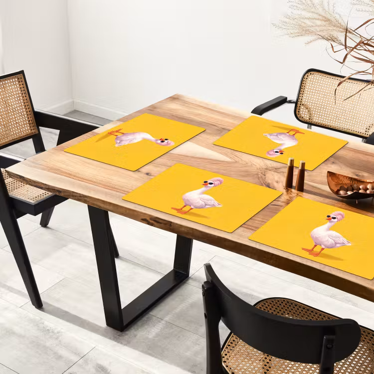 Eend - Zonnebril - Geel Placemat vinyl groot -zzsfeer4_Kitchenyeah-website