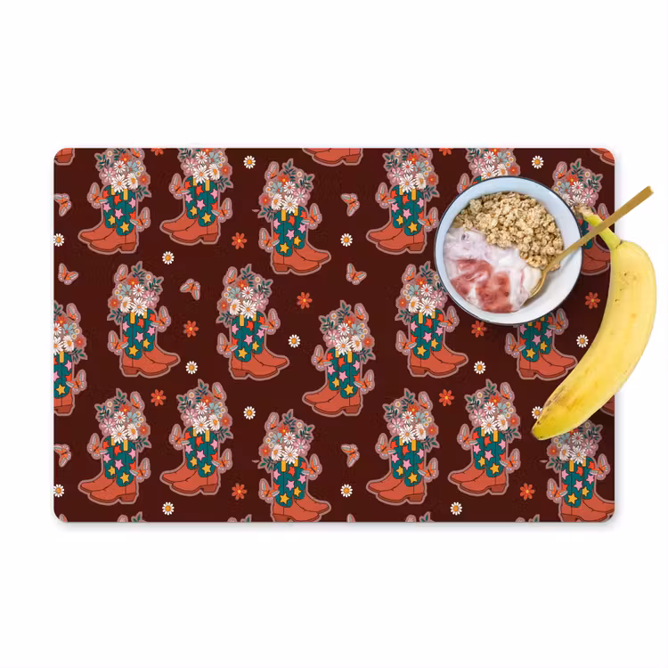 Donker - Cowboy - Laars - Patroon Placemat vinyl groot 368 -zzzproduct_Kitchenyeah-website