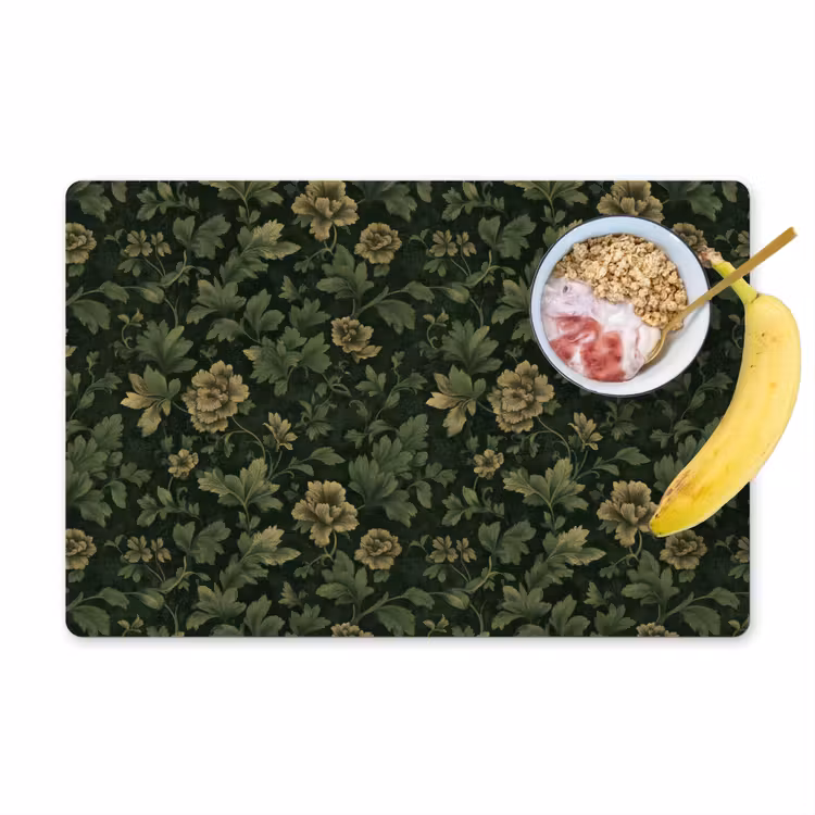 Donker - Groen - Goud - Botanisch Placemat vinyl groot 368 -zzzproduct_Kitchenyeah-website