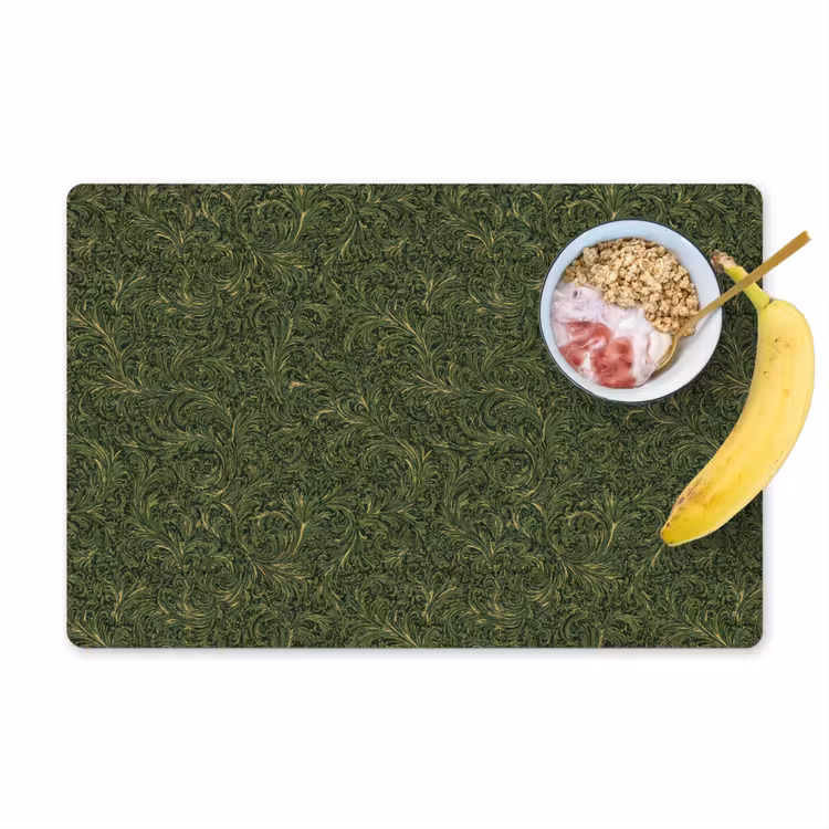 Donker - Groen - Krullend - Botanisch Placemat vinyl groot 368 -zzzproduct_Kitchenyeah-website