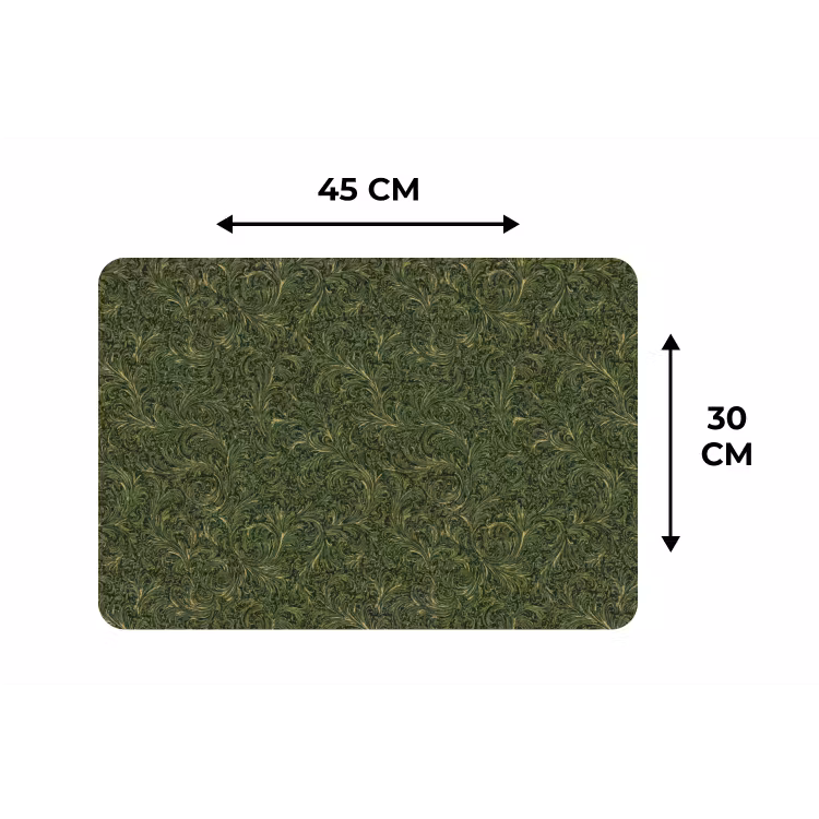 Donker - Groen - Krullend - Botanisch Placemat vinyl groot 368 -specs
