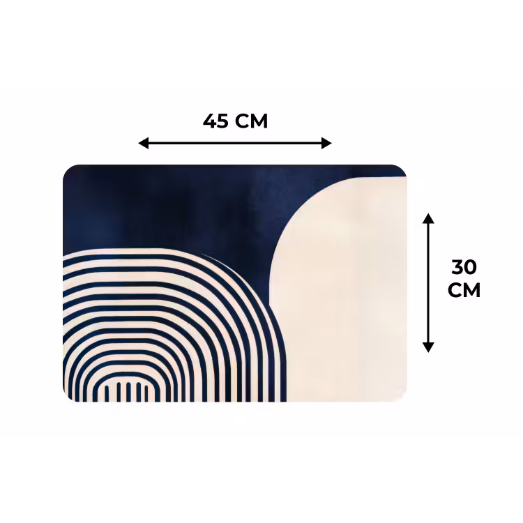 Donkerblauw - Abstract - Lijnen Placemat vinyl groot -specs