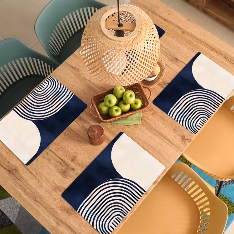 Donkerblauw - Abstract - Lijnen Placemat vinyl groot -zzsfeer5_Kitchenyeah-website