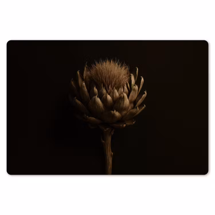 Donkerbruin - Bloem - Textuur - Artisjok Placemat vinyl groot -zzsfeer1_Kitchenyeah-website