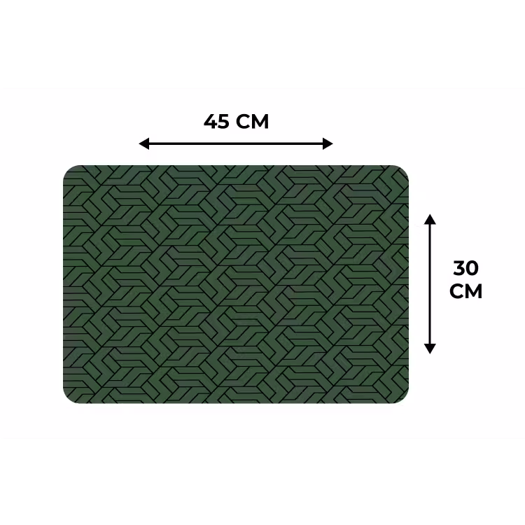 Donkergroen - Patroon - Lijnen - Zwart Placemat vinyl groot 368 -specs