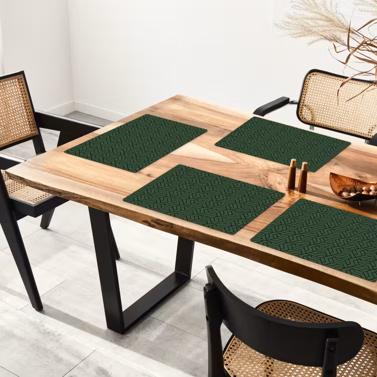 Donkergroen - Patroon - Lijnen - Zwart Placemat vinyl groot 368 -zzsfeer4_Kitchenyeah-website