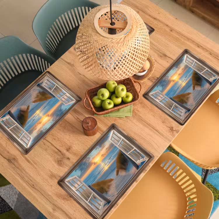 Doorkijk - Strand - Pad - Zonsondergang Placemat vinyl groot -zzsfeer5_Kitchenyeah-website