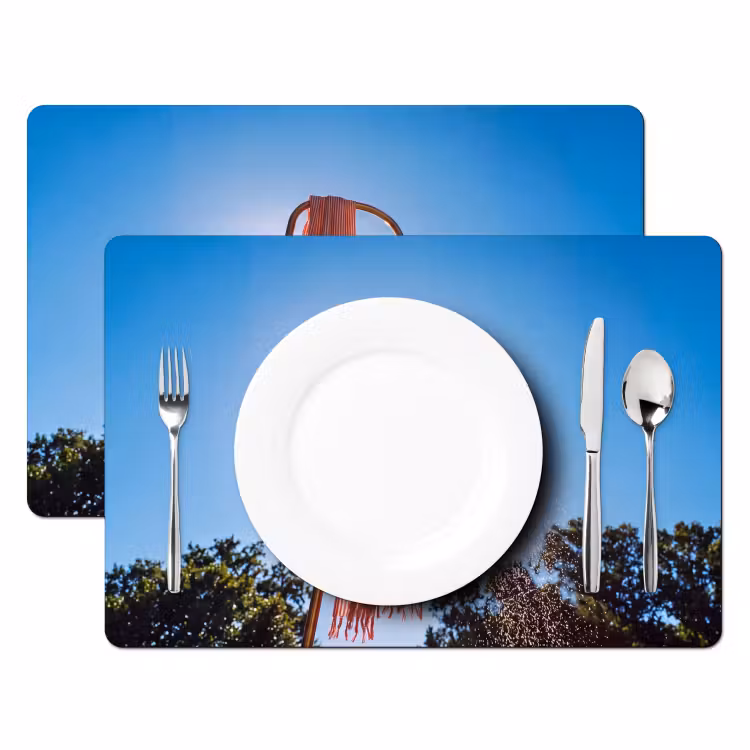 Douche - Water - Zomer - Blauw Placemat vinyl groot -zzsfeer2_Kitchenyeah-website