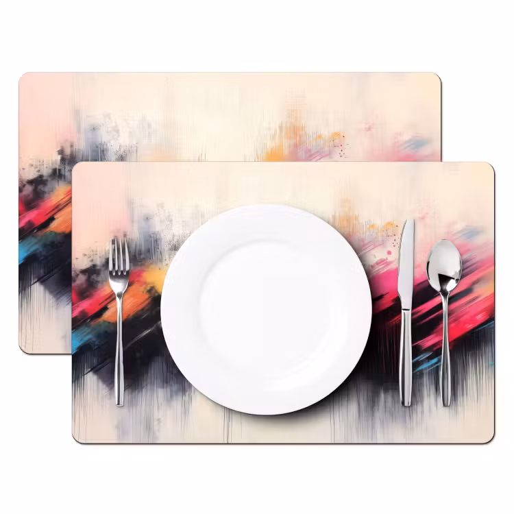 Dynamisch - Abstract - Kleurrijk - Zwart Placemat vinyl groot -zzsfeer2_Kitchenyeah-website